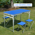 Outdoor Furniture General Use and Aluminium Metal Type folding dining 1pcs table with 4pcs chairs